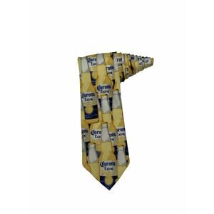 Corona Extra Beer Necktie Novelty Yellow Blue Men's